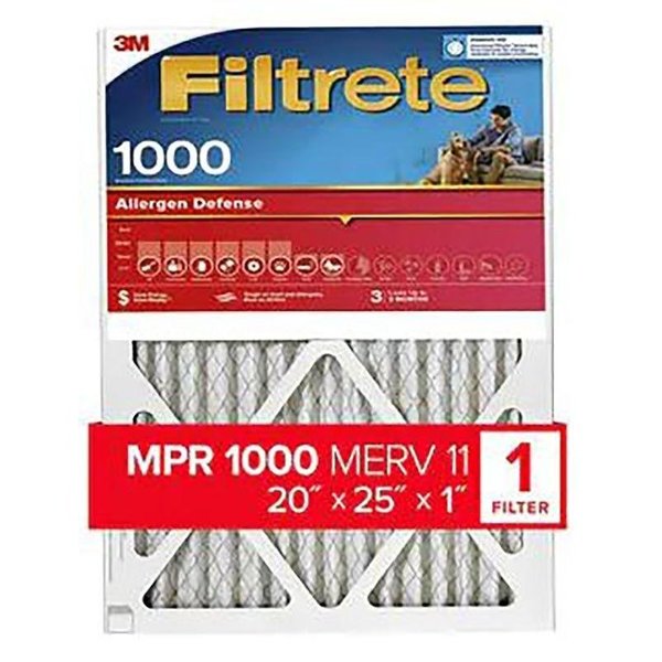 Filtrete Air Filter, 20 in L, 25 in W, 11 MERV, 1000 MPR 9803-4